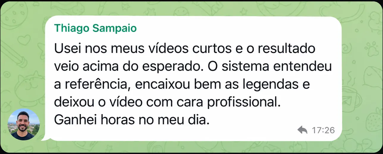 Thiago Sampaio: nos vídeos curtos o resultado veio acima do esperado e ele ganhou horas no dia